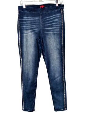 Jennifer Lopez JLO Womens 12 Jeans Rhinestone Skinny Pull-on Denim Jeggings Cele